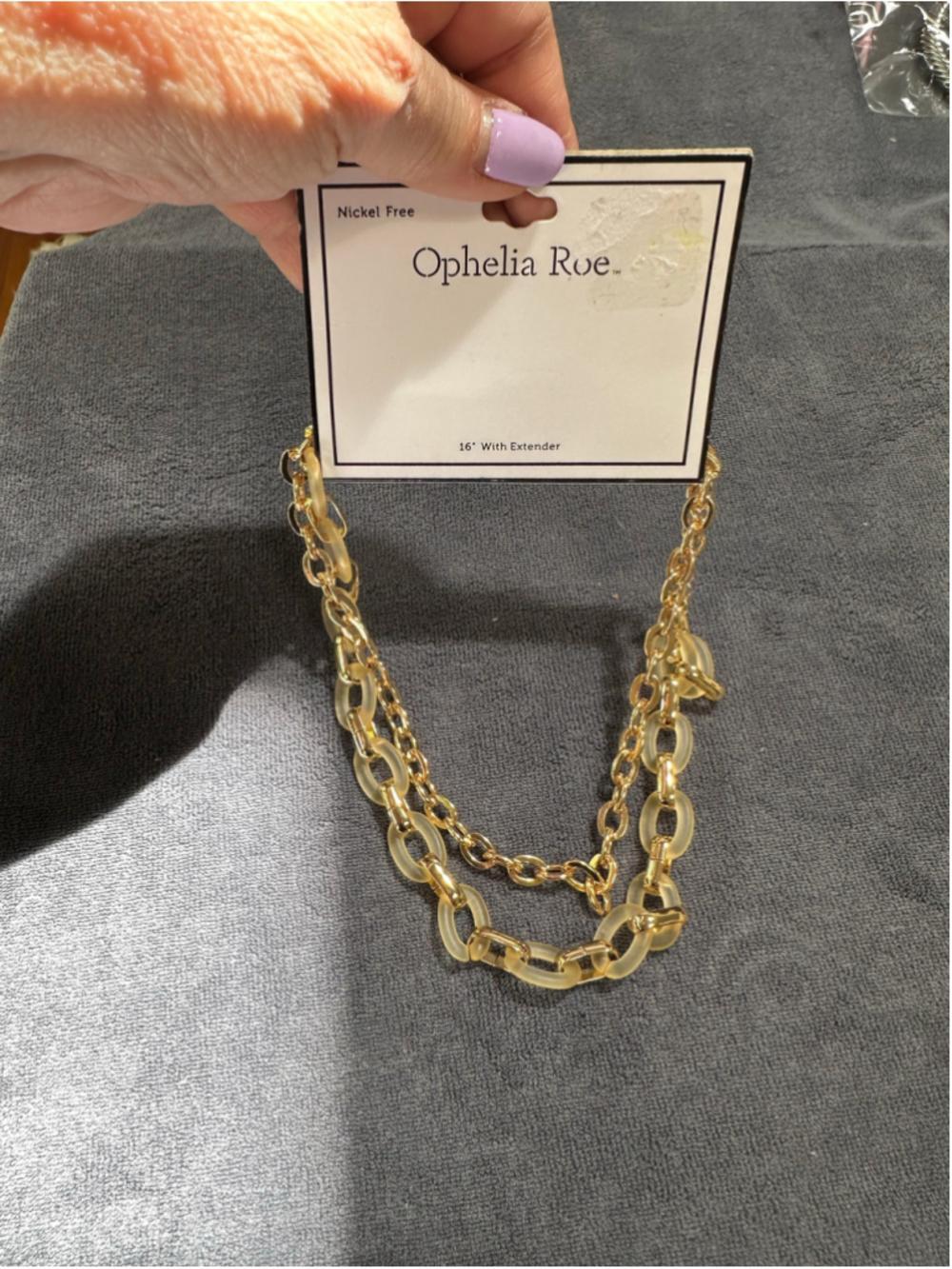 Ophelia Roe Gold and Beige Chain Link Necklace